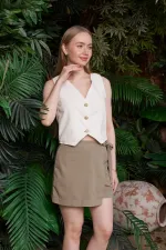 Linen Vest with Buttons HS603-51-(S-XL) Cream White Linen Vest with Buttons HS603-51-(S-XL) Cream White