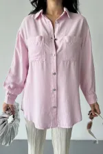 Cepli Oversize Keten Gömlek HS609-84-(S-XL) Cepli Oversize Keten Gömlek HS609-84-(S-XL)