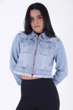 Fermuarlı Kot Ceket 6017-42-(S-XL-6) Fermuarlı Kot Ceket 6017-42-(S-XL-6)