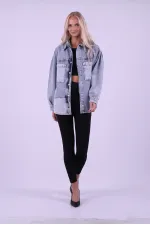 Parçalı Renkli Yıkamalı Kot Ceket  610-0108-(S-XL-6)