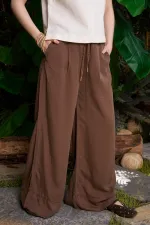 Paça Detaylı Lastikli Keten Pantolon HS700-78-(S-XL) Paça Detaylı Lastikli Keten Pantolon HS700-78-(S-XL)