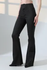 Flared Jeans with Darts on Front Waist  7021-60-(27-32) Ancient Brown