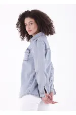 Denim Shirt with Snap Buttons 6013-18-(S-XL-6) Middle Blue Snow Denim Shirt with Snap Buttons 6013-18-(S-XL-6) Middle Blue Snow