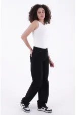 Pantalon ample en jean avec pinces 7050-07-(27-32) Pantalon ample en jean avec pinces 7050-07-(27-32)