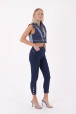 Paçası Dört Düğmeli Kot Pantolon 786-26-(28-33)