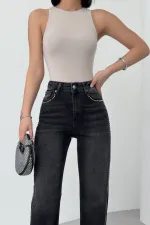 Taşlı Straight Kot Pantolon  7112-03-(28-33)