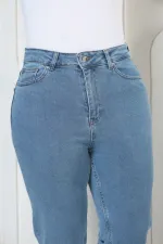 High Waisted Comfort Slim Ankle Length Jean  896-27-(32-36) Rinsed Blue