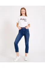 Kemerli Düğmeli Kot Pantolon 754-01-(28-33) Kemerli Düğmeli Kot Pantolon 754-01-(28-33)