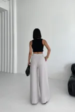 Elastic Waist Linen Pants HS700-94-(S-XL) Light Grey Elastic Waist Linen Pants HS700-94-(S-XL) Light Grey