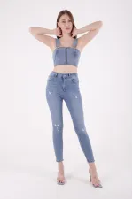 Az Yırtıklı Skinny Kot Pantolon 826-15-(30-36) Az Yırtıklı Skinny Kot Pantolon 826-15-(30-36)