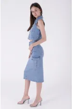 Kargo Cepli Kot Etek 1023-15-(XS-XL-5) Kargo Cepli Kot Etek 1023-15-(XS-XL-5)