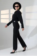 Buttoned Classic Long Denim Dress 3034-23-(S+L+3) Regular Anthracite Buttoned Classic Long Denim Dress 3034-23-(S+L+3) Regular Anthracite