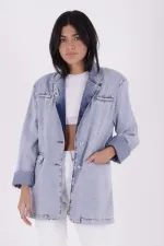 Düğmeli Klasik Blazer Ceket 6066-08-(S+L+4) Düğmeli Klasik Blazer Ceket 6066-08-(S+L+4)