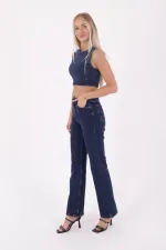 Stitched Hem Relax Jeans 7026-26-(26-31)