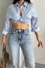 Straight Leg High Waist Jean 7114-14-(26-31) Light Blue and Tinted