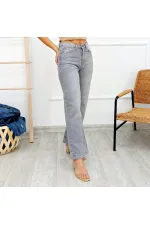 Wide Leg High Waisted Relaxed Jean  718-22-(28-33) Light Grey Denim