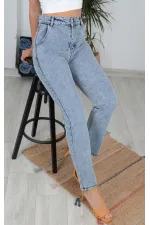Yüksek Bellı Mom Kot Pantolon  800-08-(27-32)