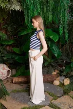 Elastic Waist Linen Pants HS700-51-(S-XL) Off White Elastic Waist Linen Pants HS700-51-(S-XL) Off White