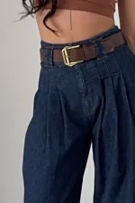 Pensli Bol Paça Kot Pantolon 7063-17-(27-32)