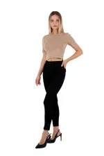 Skinny Jean with Bottom Side Zipper 1745-07-(28-33) Black