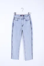 Şerit Fermuarlı Kot Pantolon 7004-08-(26-31)