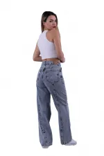 Arkası Düğme Detaylı Relax Kot Pantolon  1733-08-(27-32)