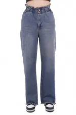 Beli Lastikli Bol Paça Relax Kot Pantolon 789-62-(30-36) Beli Lastikli Bol Paça Relax Kot Pantolon 789-62-(30-36)
