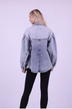 Parçalı Renkli Yıkamalı Kot Ceket  610-0108-(S-XL-6)