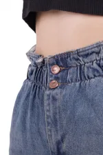 Beli Lastikli Bol Paça Relax Kot Pantolon  789-62-(26-31)