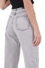 Paçası Yırtmaçlı Boru Paça Relax Kot Pantolon  931-22-(27-29)