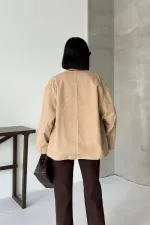 Astarlı Oversize Kot Ceket 6200-70-(S+L+3)