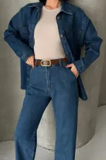 Denim Shirt with Pockets 6097-26-(S+L+3) Regular Dark Blue