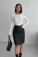 Mid Length Denim Short 1074-07-(36-42-6) Black