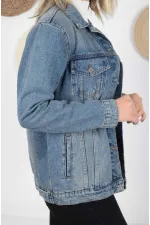 Classic Regular Boyfriend Denim Jacket 650-62-(S-XL-6) Middle Blue - Tinted Classic Regular Boyfriend Denim Jacket 650-62-(S-XL-6) Middle Blue - Tinted
