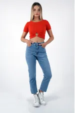 Yanılı Mom Kot Pantolon  1795-15-(28-33)