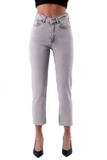 Dikişsiz Paça Mom Fit Kot Pantolon  764-32-(28-33)