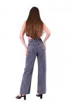 Wide Leg High Waisted Relaxed Jean  718-40-(28-33) Light Grey - Snow