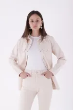 Çıtçıtlı Kot Gömlek  6013-65-(S-XL)