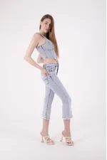 Likralı Culotte Pantolon  1765-08-(28-33)