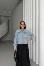 Veste en jean courte 641-18-(S-XL-6)