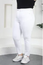 Fringe Ending High Waisted Mom Fit Jean  764-50-(30-36) White