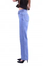 Önü Çımalı Bol Paça Relax Kot Pantolon  1736-15-(26-31)