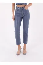 Dikişsiz Paça Mom Fit Kot Pantolon  764-53-(26-31)