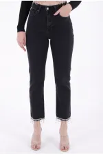 Paçasılı Dikişsiz Paça Mom Kot Pantolon 1890-23-(28-33) Paçasılı Dikişsiz Paça Mom Kot Pantolon 1890-23-(28-33)