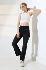 Zımba Taşlı İspanyol Mom Fit Kot Pantolon 7192-23-(27-32) Zımba Taşlı İspanyol Mom Fit Kot Pantolon 7192-23-(27-32)