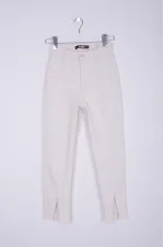 Parçalı Önü Yırtmaçlı Dikişsiz Paça Pantolon  1743-80-(26-28)