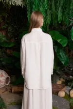 Cepli Oversize Keten Gömlek HS609-51-(S-XL) Cepli Oversize Keten Gömlek HS609-51-(S-XL)