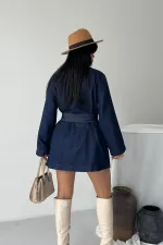 Kuşak Bağlamalı Oversize Ceket  6246-17-(S-L-3)