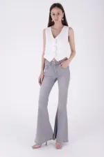 Geniş İspanyol Kot Pantolon  7067-22-(27-32)
