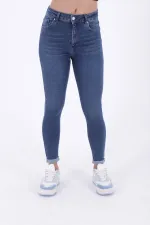 Duble Paça Skinny Kısa Boy Kot Pantolon  820-01-(28-33)